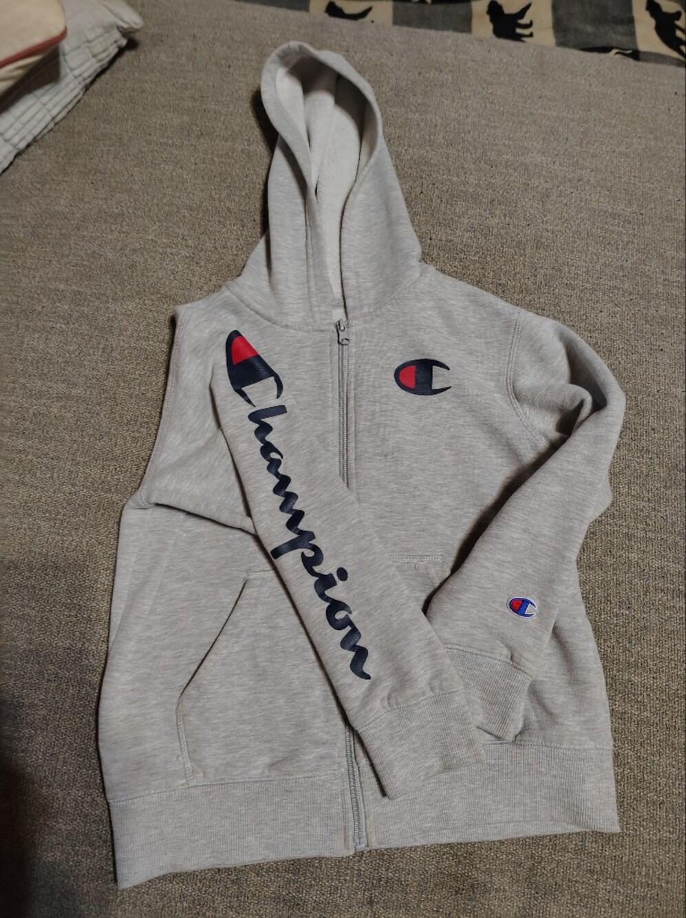 Champion Kids' Gray Hoodie Jacket with Logo